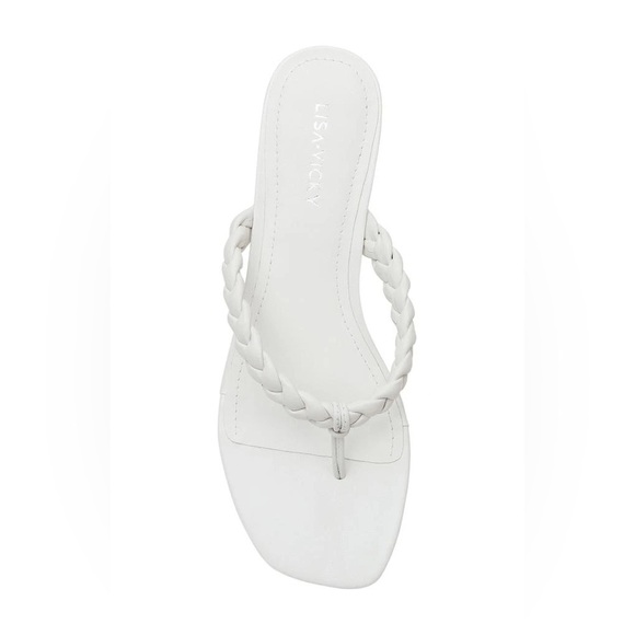 Lisa Vicky Beauty-V White Braided Kitten Heel‎ Sandals – Size 8M - Picture 4 of 11